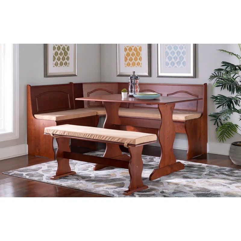 8 - Piece Pine Trestle Dining Set with Cushions - Ouch Cart 