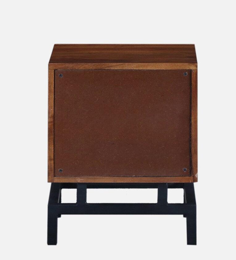 Solid Wood Bedside Table In Ginger Bronze Finish - Ouch Cart 