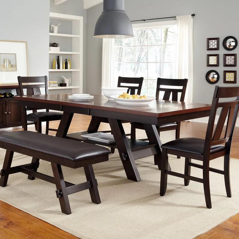 6 - Piece Extendable Trestle Dining Set - Ouch Cart 