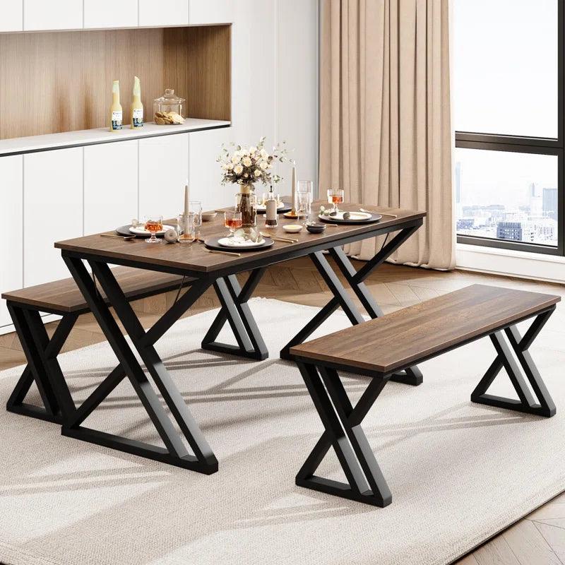 3 - Piece Trestle Dining Set - Ouch Cart 