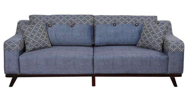 Fabric 3 Seater Sofa In Blue Colour - Ouch Cart 