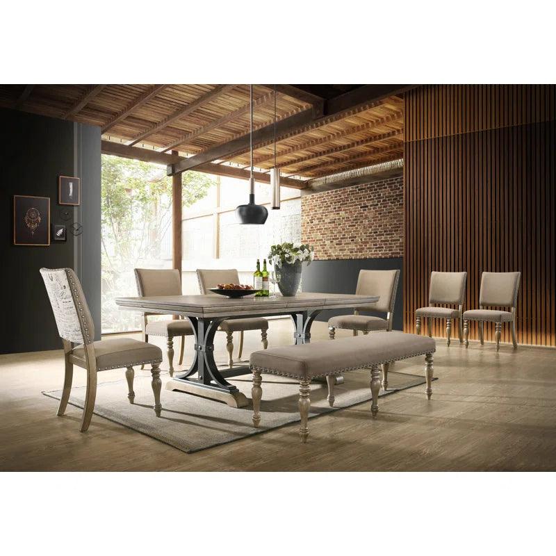 Extendable Double Pedestal Dining Set - Ouch Cart 