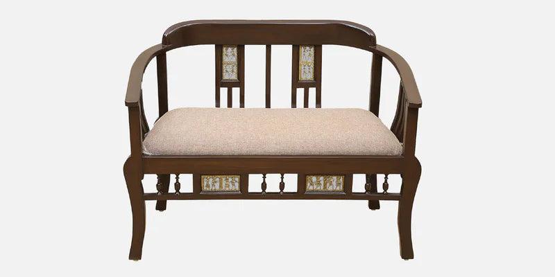 Teak Wood 2 Seater Sofa in Walnut Colour - Ouch Cart 