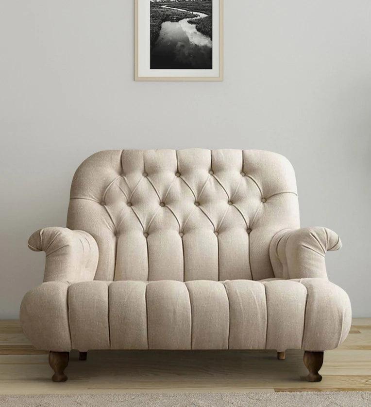 Fabric 1 Seater Sofa in Beige Colour - Ouch Cart 