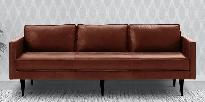 Leatherette 3 Seater Sofa in Lama Brown Colour - Ouch Cart 