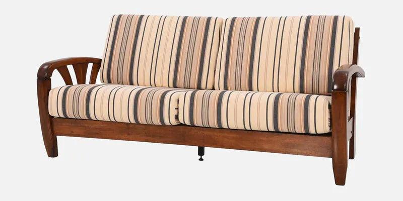 Solid Wood 3 Seater Sofa in Brown Colour - Ouch Cart 