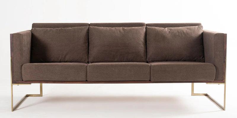 Fabric 3 Seater Sofa In Brown Colour - Ouch Cart 