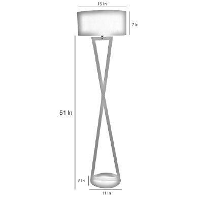 Hamptons White Floor Lamp With Metal Base By SS Lightings - Ouch Cart 