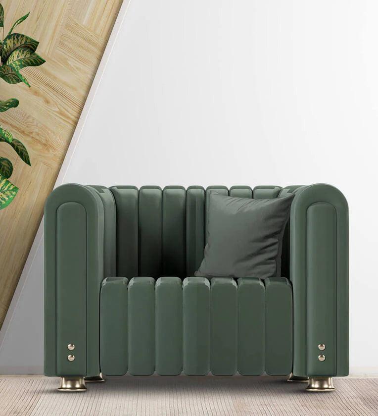 Leatherette1 Seater Sofa in Sage Green Colour - Ouch Cart 