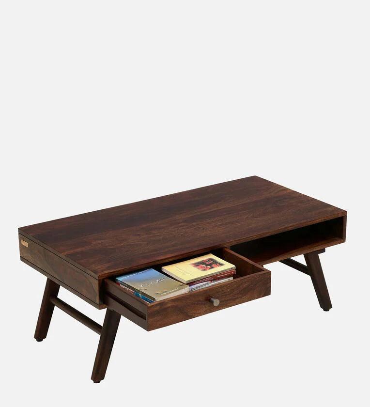 Sheesham Wood Coffee Table In Scratch Resistant Provincial Teak Finish - Ouch Cart 