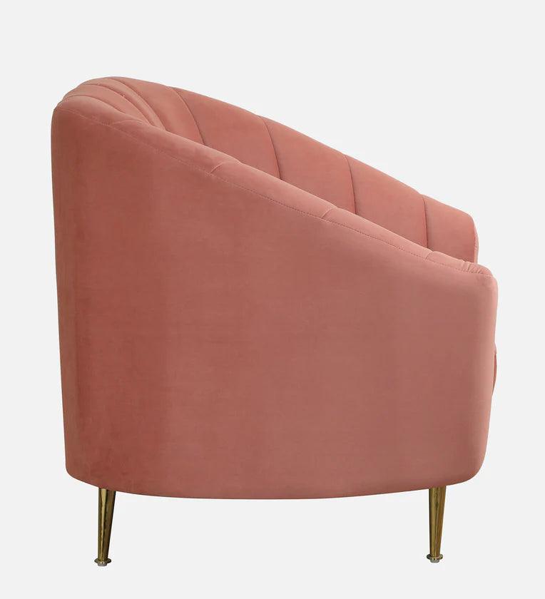 Velvet 1 Seater Sofa In Blush Pink Colour - Ouch Cart 