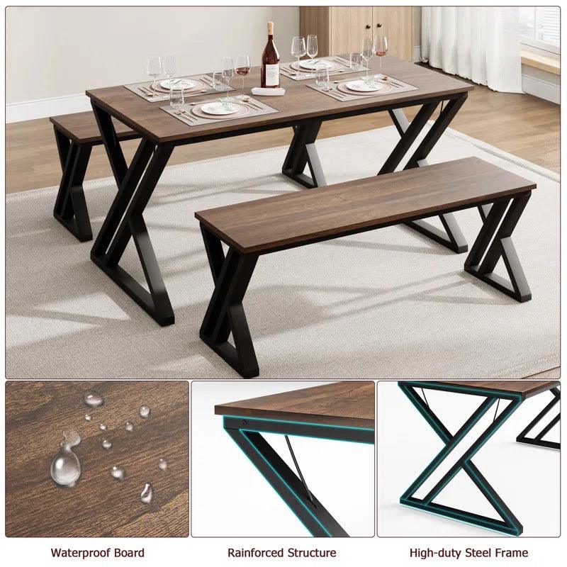 3 - Piece Trestle Dining Set - Ouch Cart 