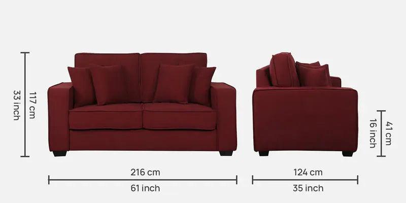 Fabric 2 Seater Sofa In Garnet Red Colour - Ouch Cart 