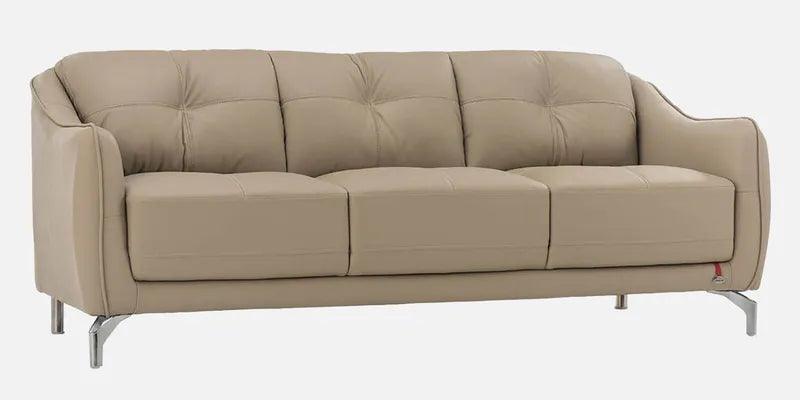 Leather 3 Seater Sofa in Brown Colour - Ouch Cart 