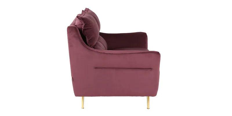 Velvet 2 Seater Sofa In Wine Colour - Ouch Cart 