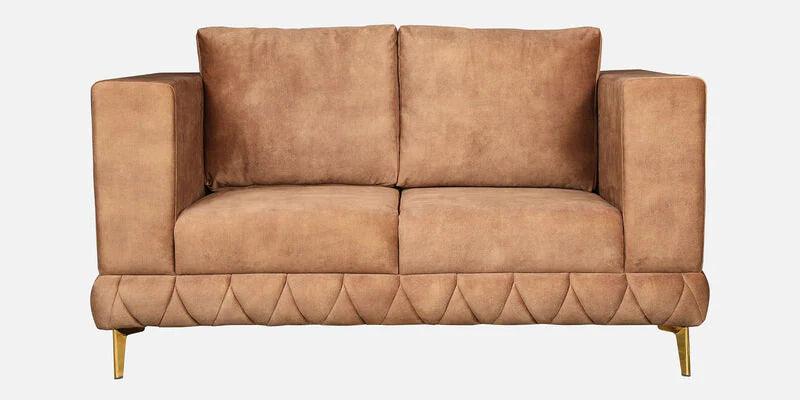 Velvet Fabric 2 Seater Sofa In Brown Colour - Ouch Cart 