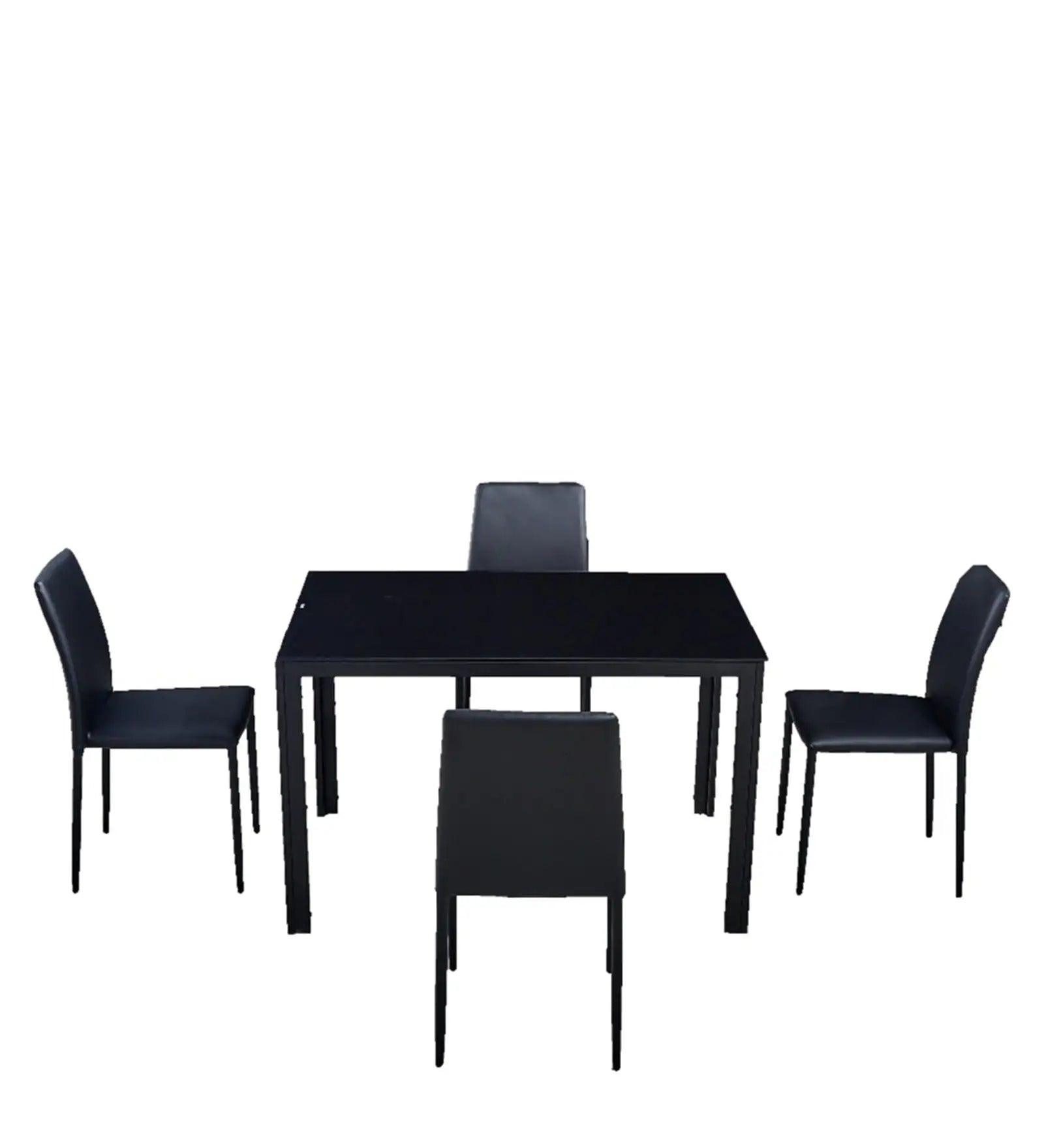 4 Seater Dining Set in Black Colour - Ouch Cart 