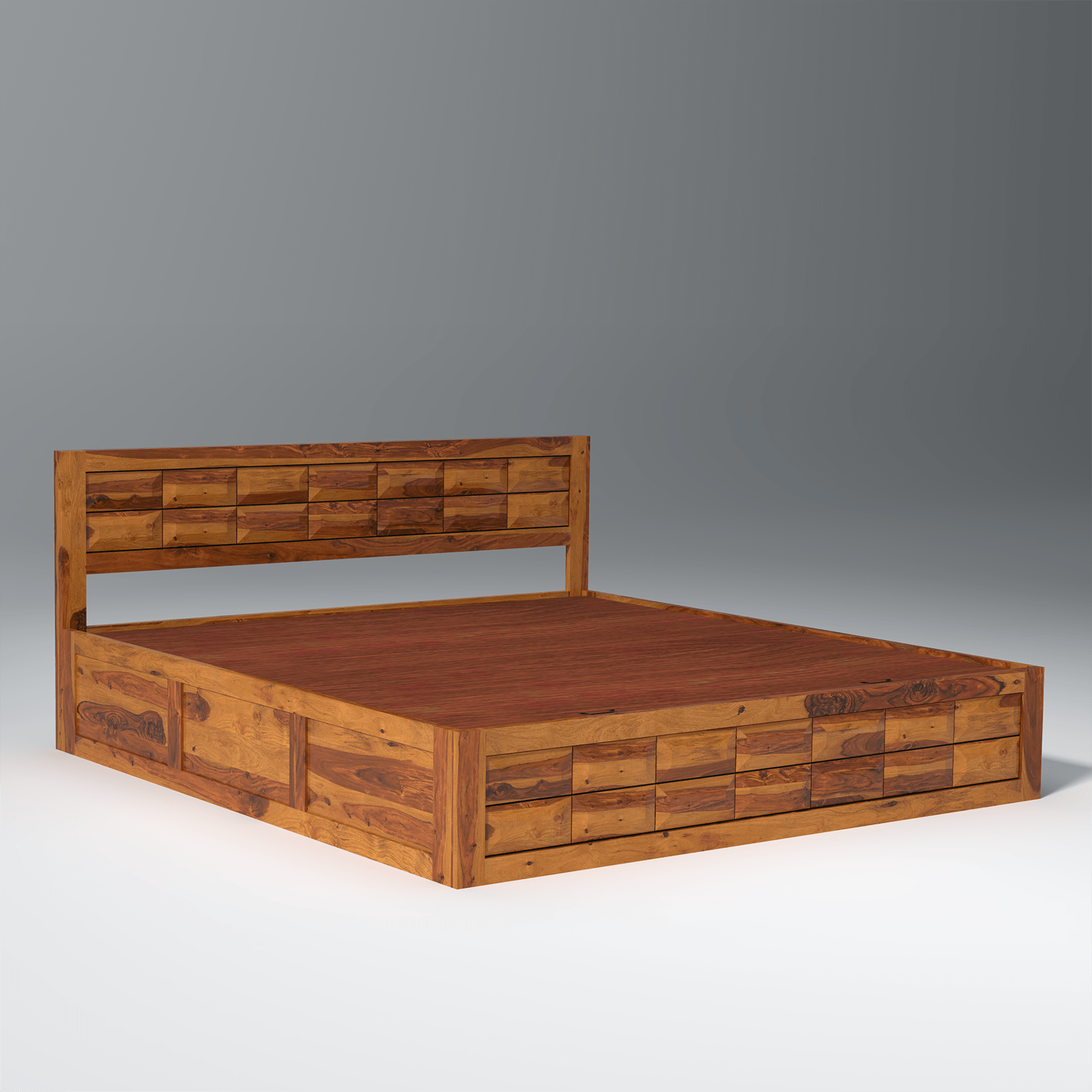 Arcadia Sheesham Wood Storage Hydraulic Bed