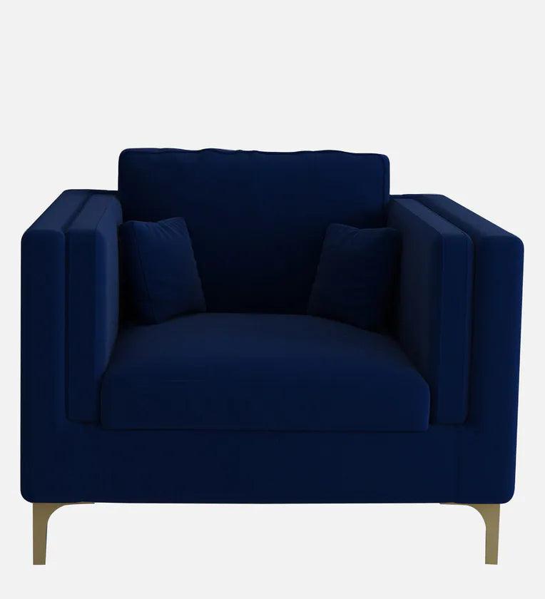 Velvet 1 Seater Sofa in Midnight Blue Colour - Ouch Cart 