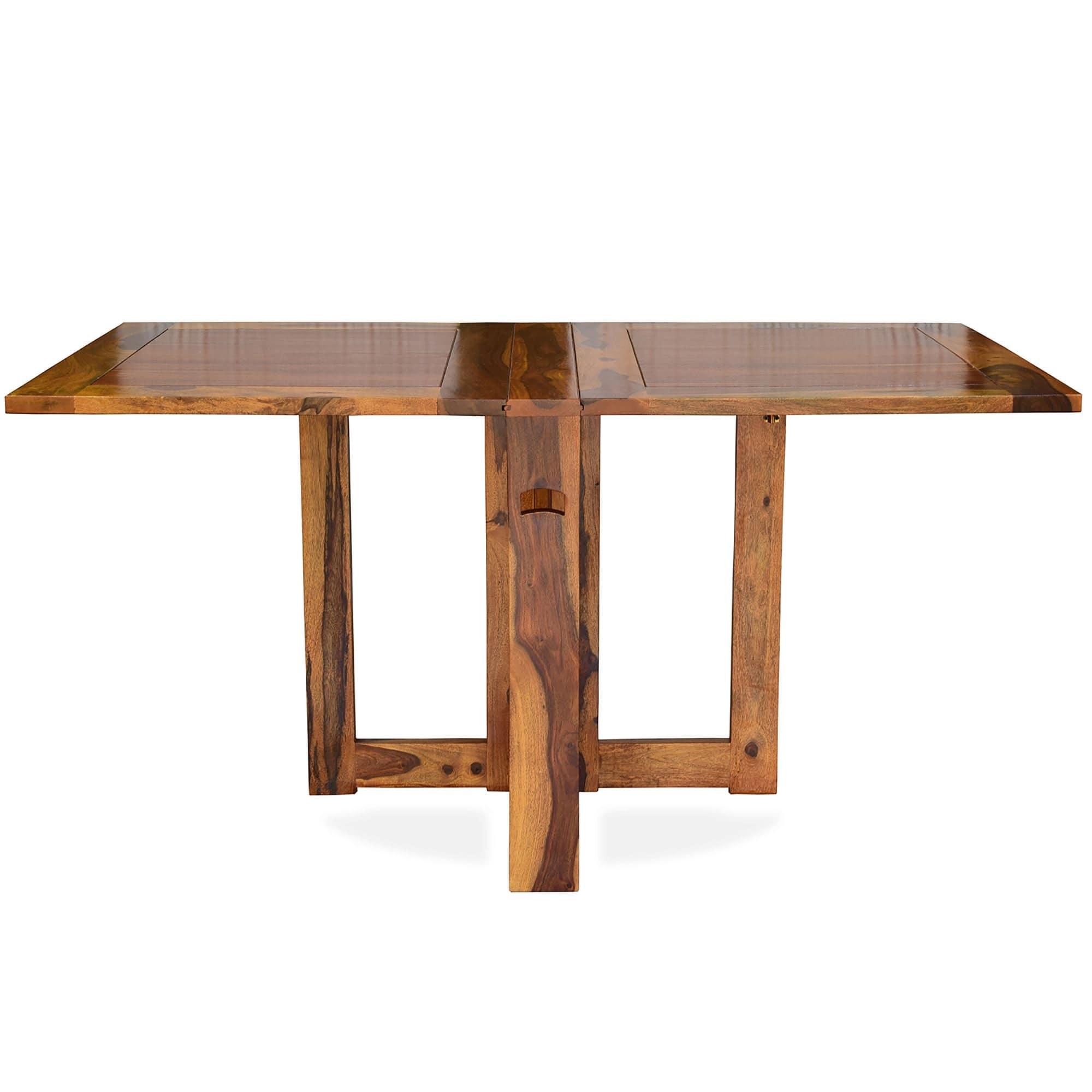 Sheesham Wood foldable dining table in honey finish