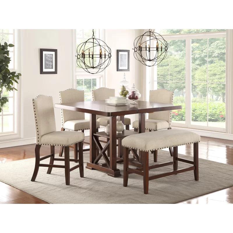 5 - Piece Extendable Pedestal Dining Set - Ouch Cart 