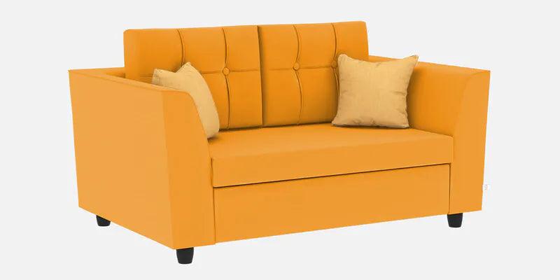 Velvet 2 Seater Sofa In Saffron Yellow Colour - Ouch Cart 