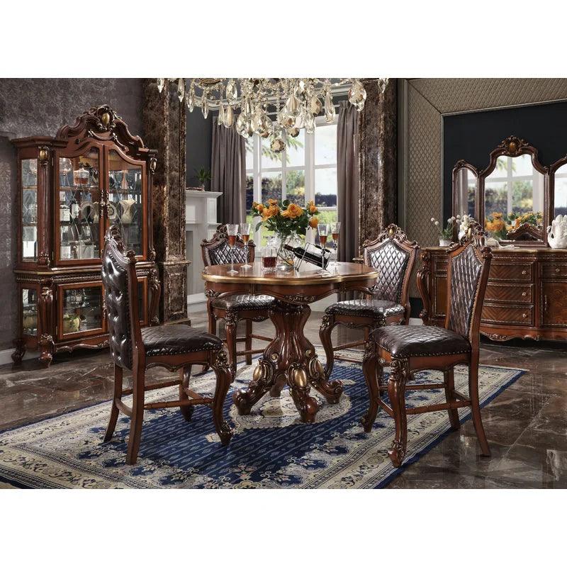 Solid Wood Pedestal Dining Set - Ouch Cart 