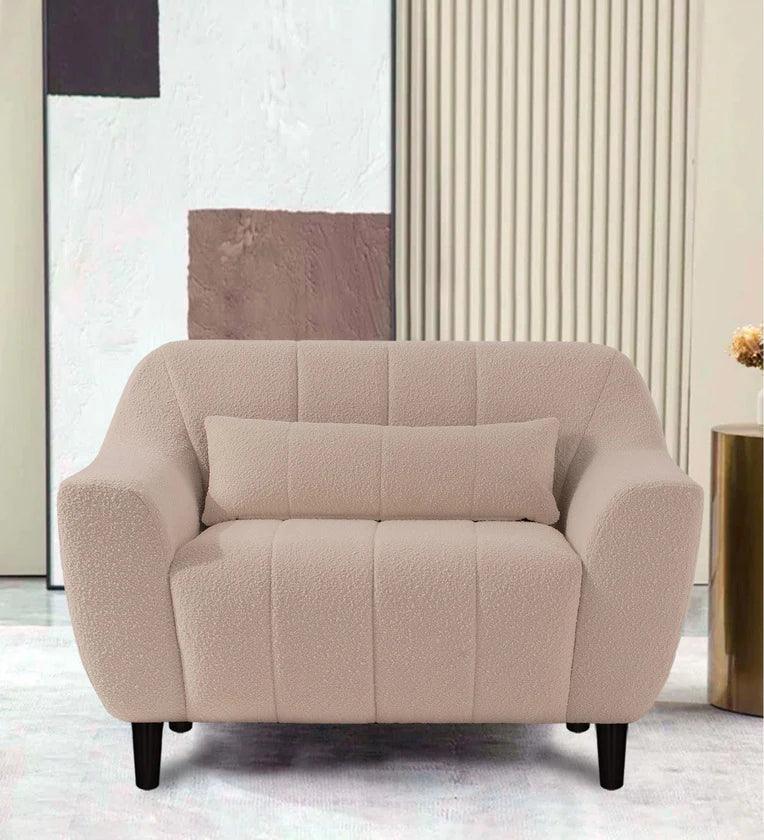 Fabric 1 Seater Sofa In Regal Beige Colour - Ouch Cart 