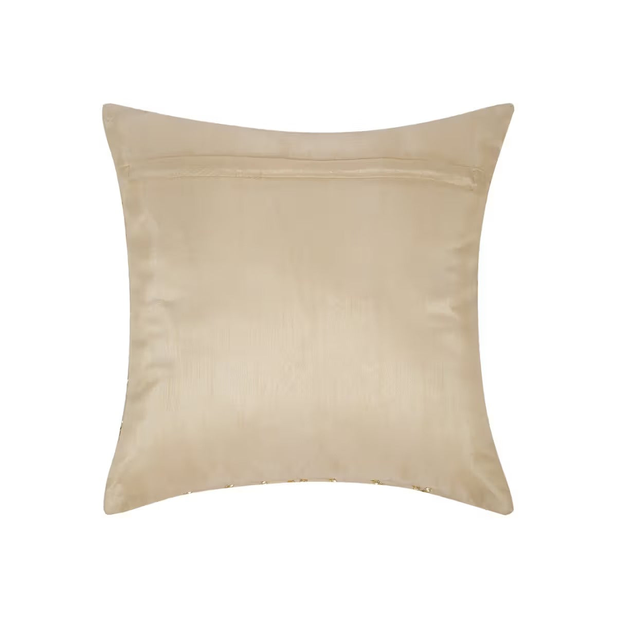 Beige & Gold Checked Velvet Cushion Covers, 16 x 16 Inch, Set of 5