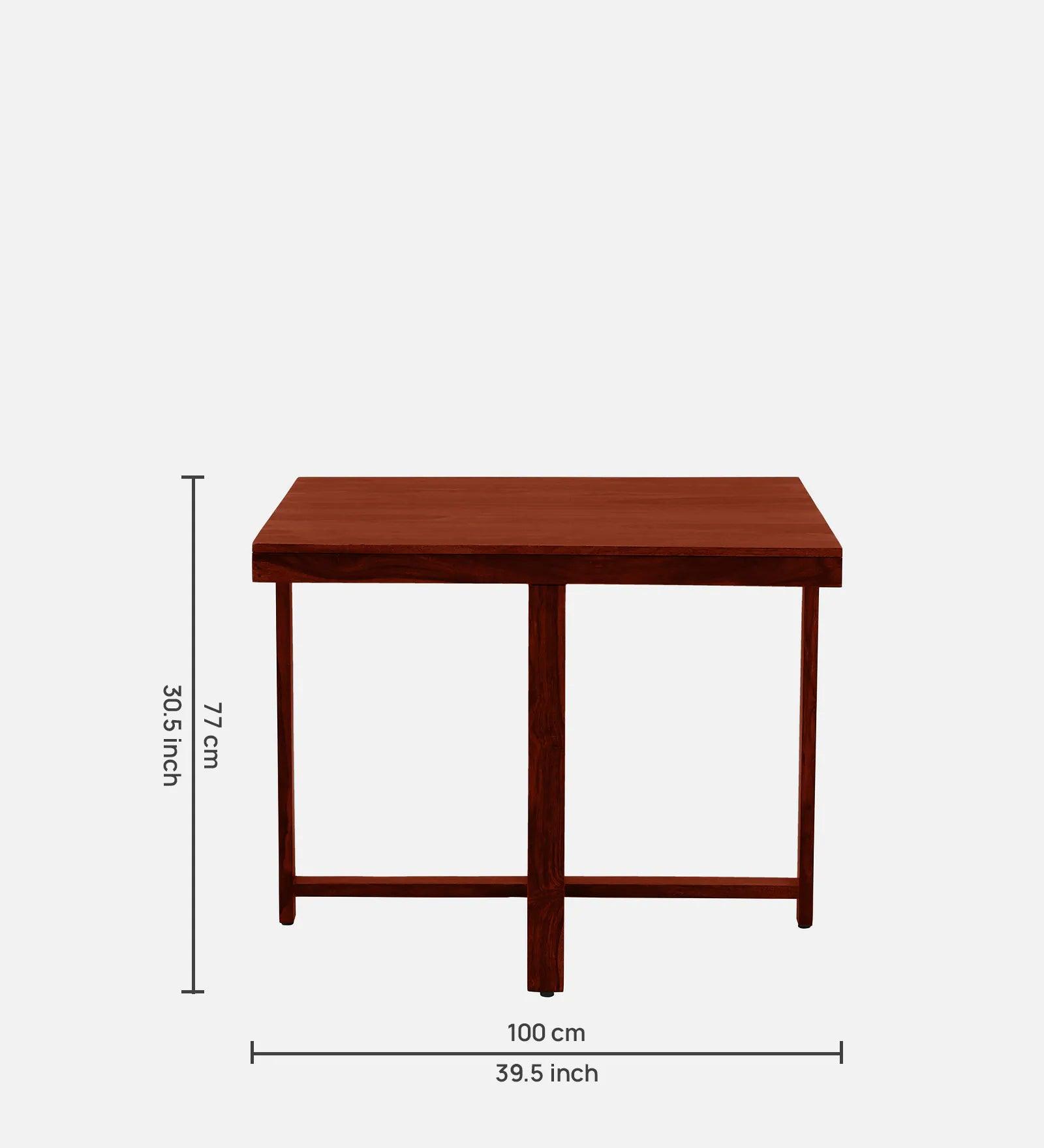 Sheesham Wood 4 Seater Dining Set In Scratch Resistant Honey Oak Finish - Ouch Cart 