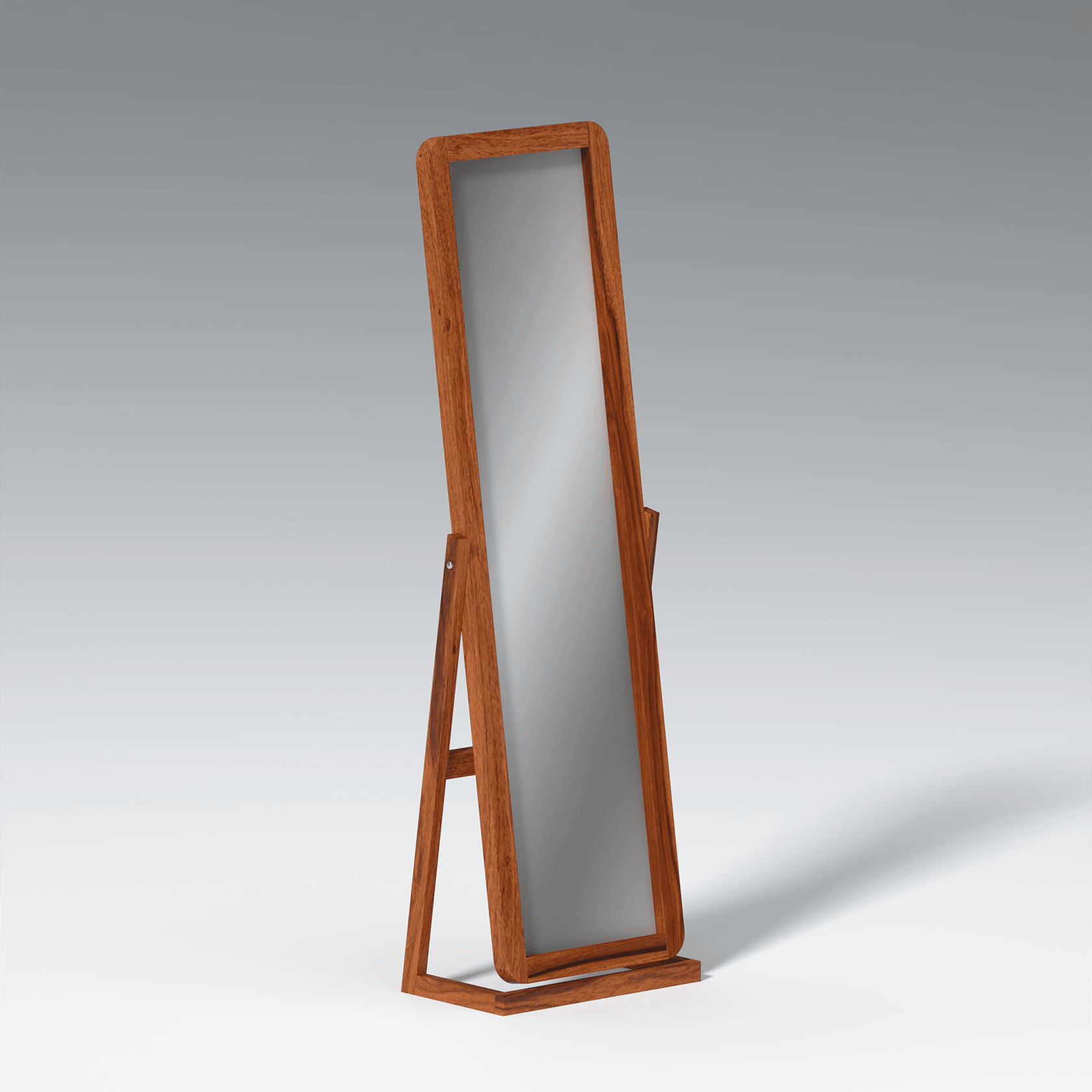 Dusk Sheesham Wood Mirror Frame in Honey Brown Color - Ouch Cart 