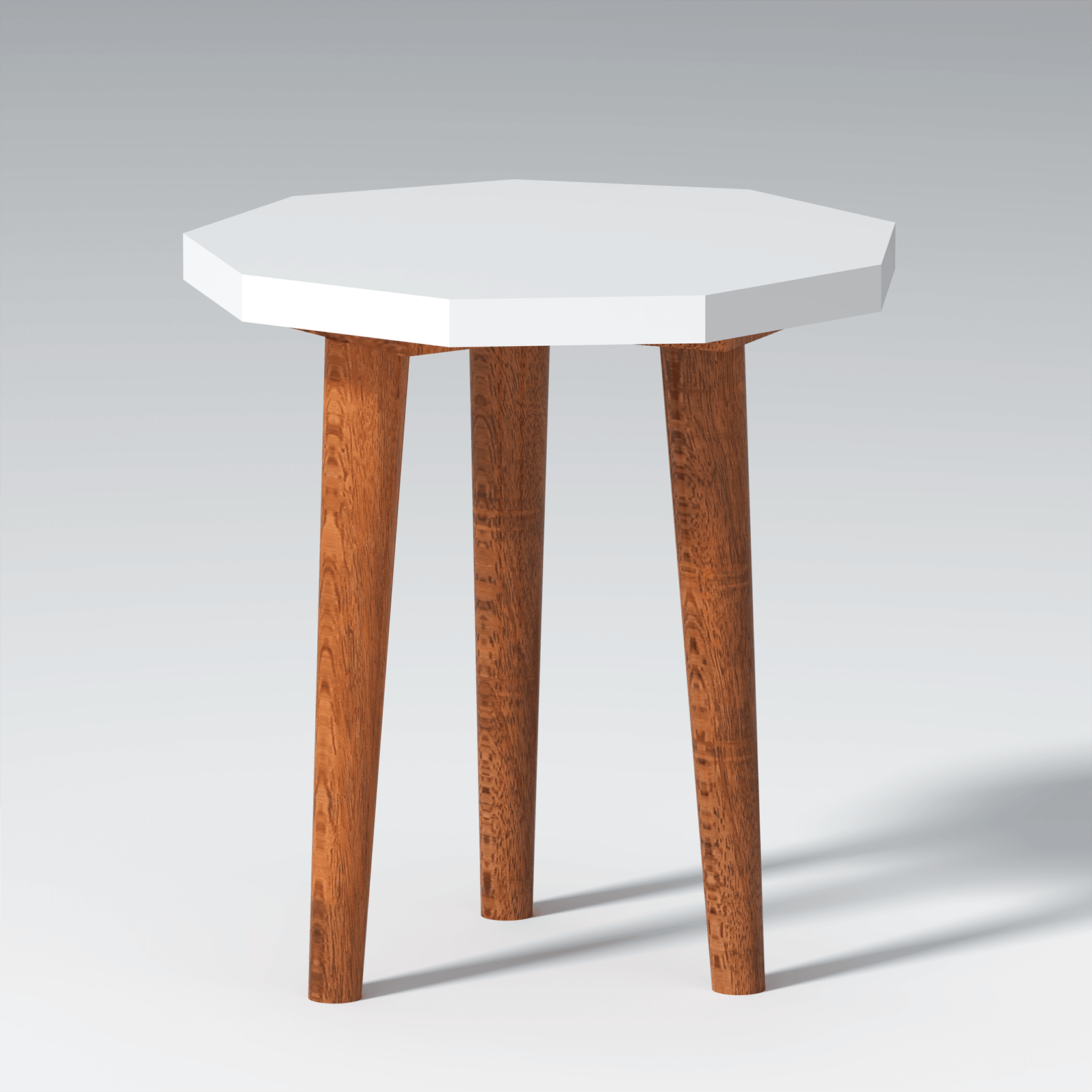 Pineleaf Mango wood and MDF Side Stool In White and Natural - Ouch Cart 