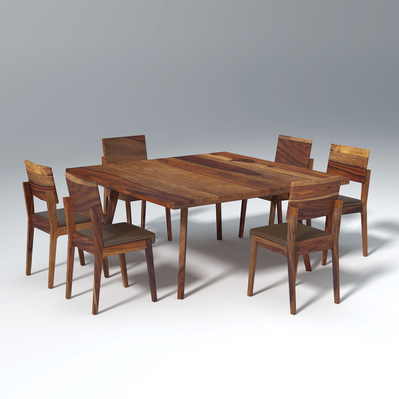 Resonance Sheesham wood Dining Table In Reddish Walnut color with 6 Seating - Ouch Cart 