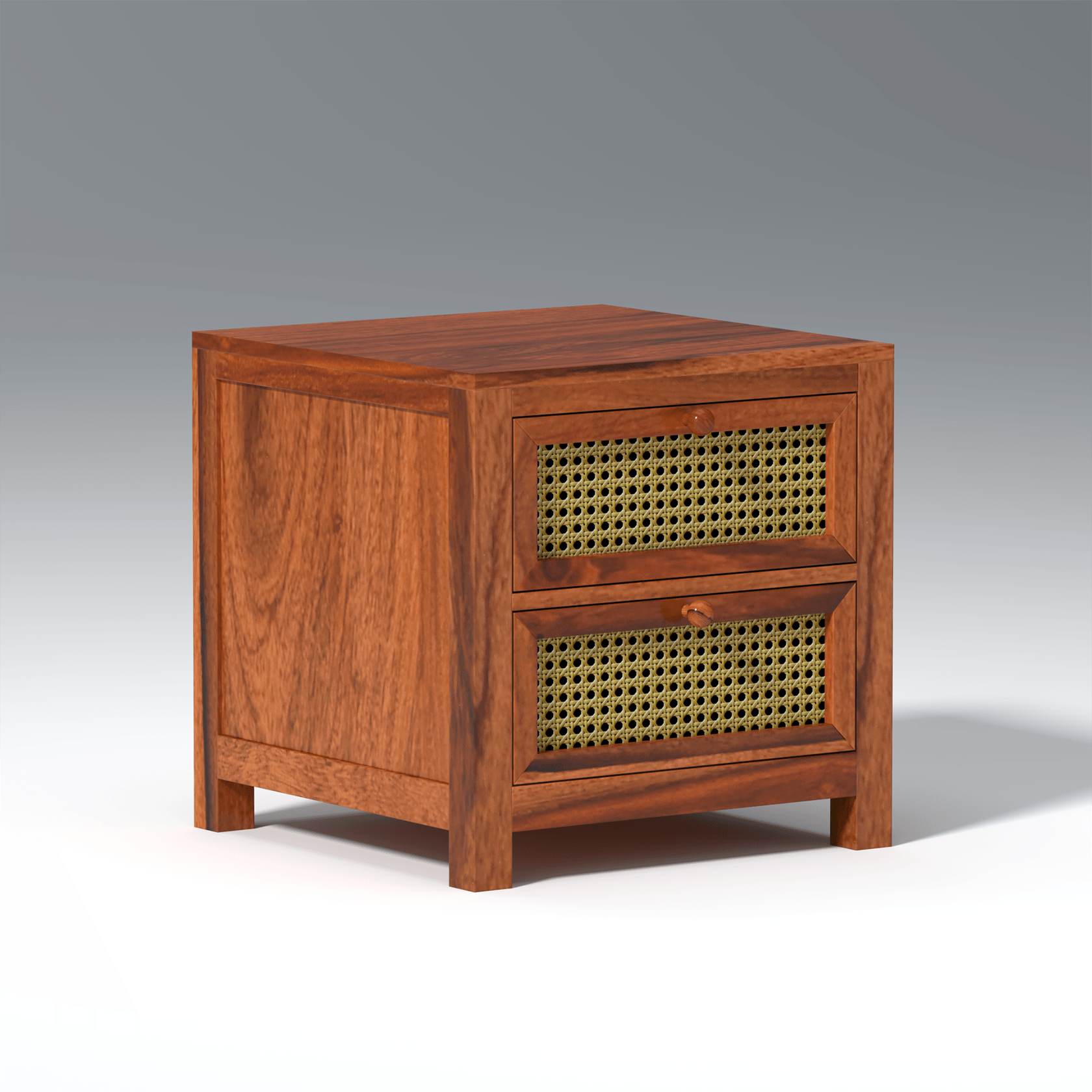 Zenitha Sheesham Wood Bedside in Maharani Color - Ouch Cart 