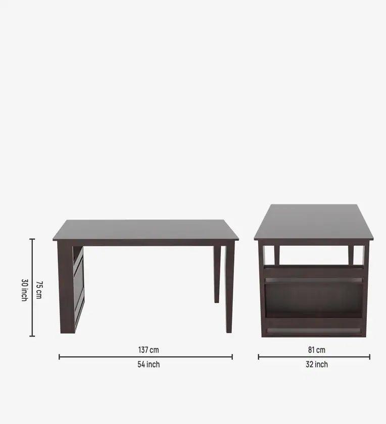 Solid Wood 4 Seater Dining Set In Wenge Finish - Ouch Cart 