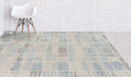 Dusk Blue Wool Vector 5x8 Feet  Hand-Tufted Carpet - Rug