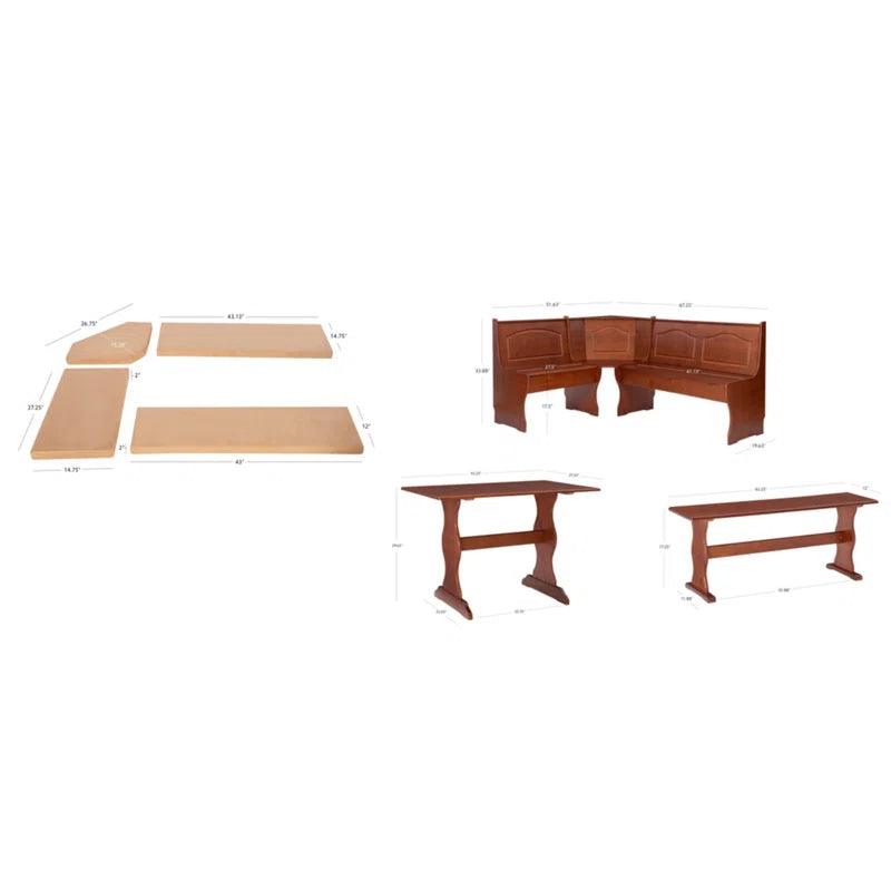 8 - Piece Pine Trestle Dining Set with Cushions - Ouch Cart 