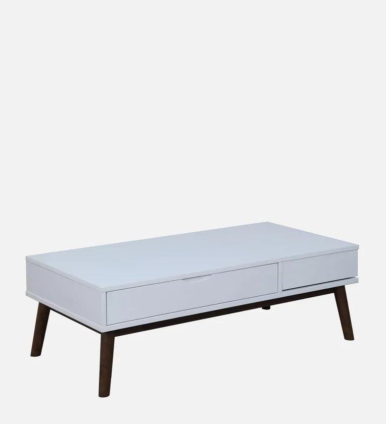 Coffee Table In White Finish - Ouch Cart 