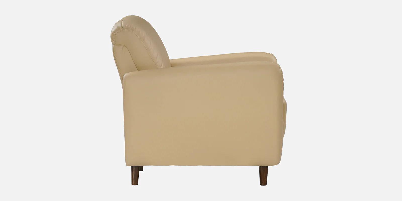 Leather 3 Seater Sofa in Milky White Colour - Ouch Cart 