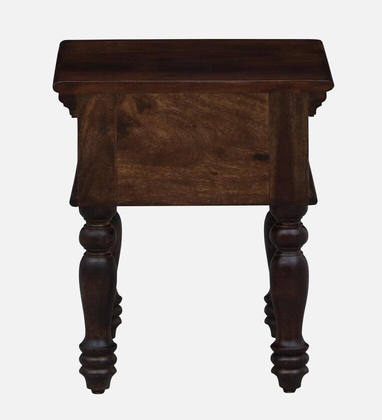 Sheesham Wood Bedside Table In Provincial Teak With Drawer - Ouch Cart 