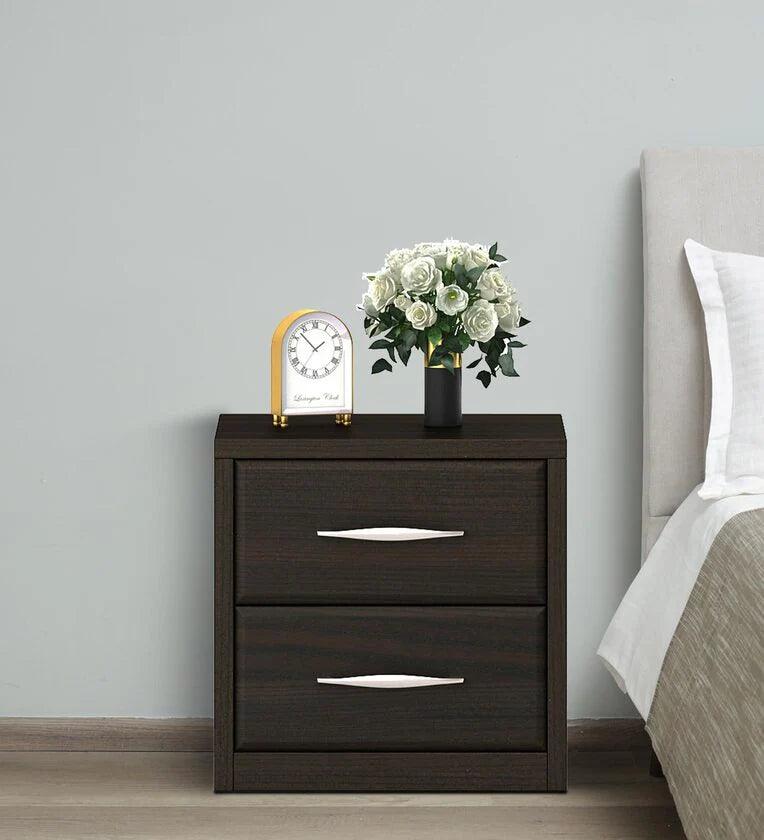 Verona Bedside Table in Fumed Oak Finish with Drawers - Ouch Cart 