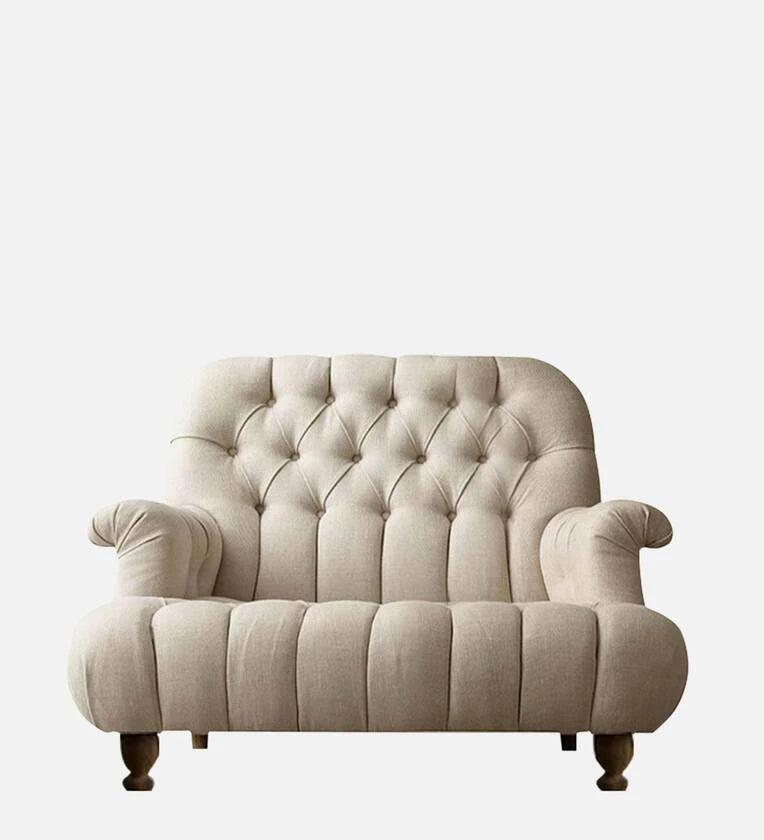 Fabric 1 Seater Sofa in Beige Colour - Ouch Cart 