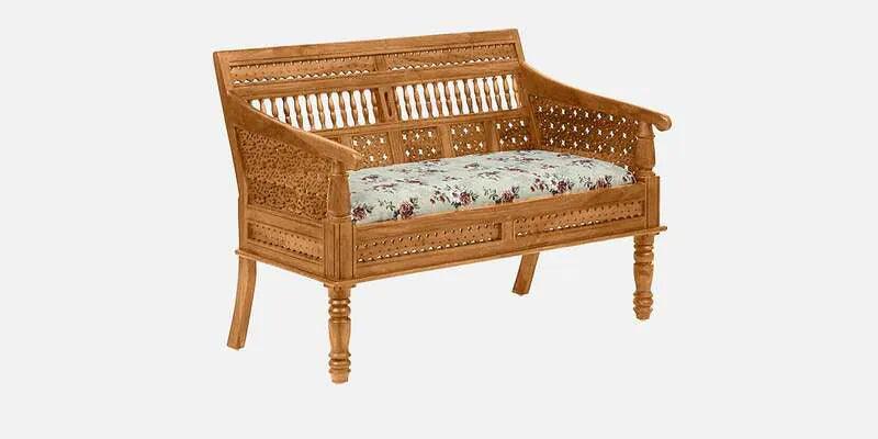 Sheesham Wood 2 Seater Sofa In Scratch Resistant Rustic Teak Finish - Ouch Cart 