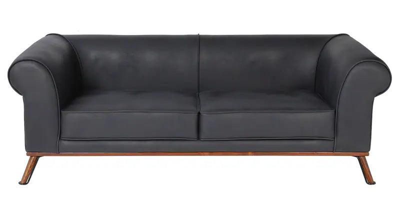 2 Seater Leather Sofa In Dark Blue Colour - Ouch Cart 