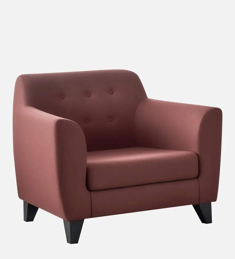 Velvet 1 Seater Sofa In Berry Wine Colour - Ouch Cart 