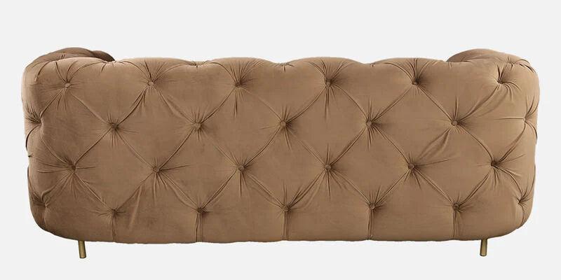 Velvet Fabric 2 Seater Sofa In Brown Colour - Ouch Cart 