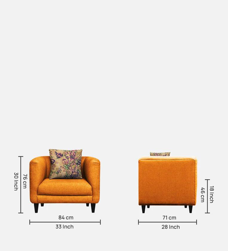 Fabric 1 Seater Sofa in Vivid Orange Colour - Ouch Cart 