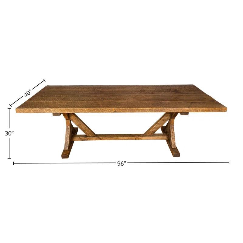 Solid Wood Trestle Dining Set - Ouch Cart 