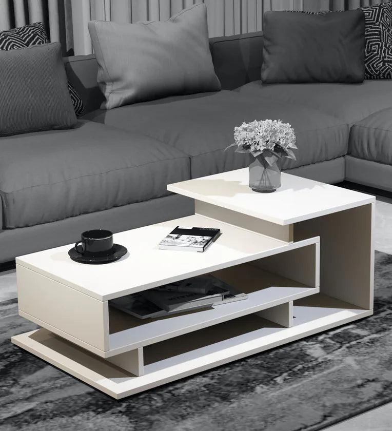 Coffee Table In Frosty White Colour - Ouch Cart 