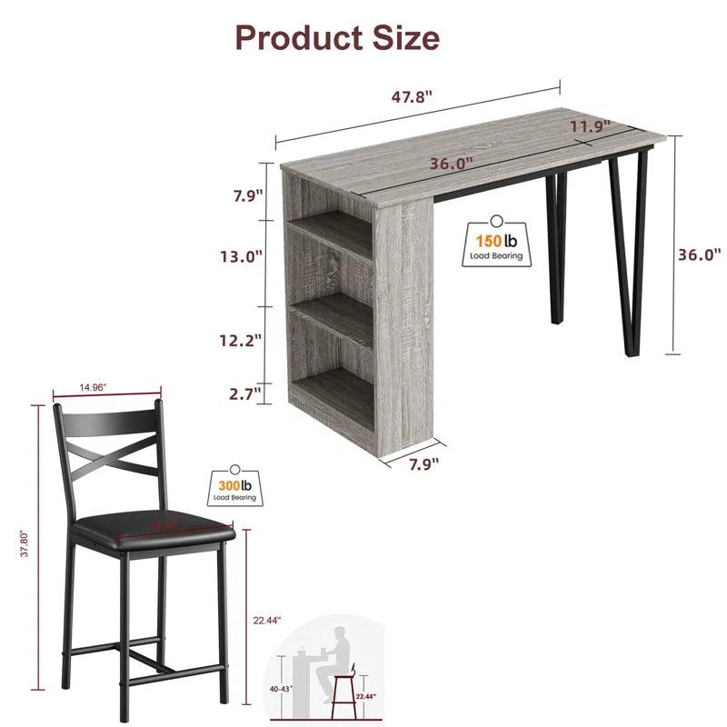 3 - Piece Three Leg Dining Set - Ouch Cart 